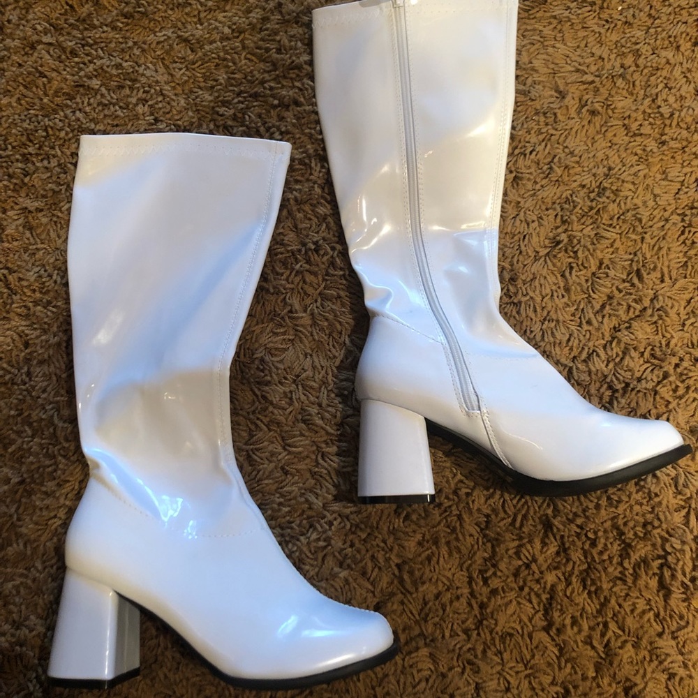 Tall White Gogo Boots